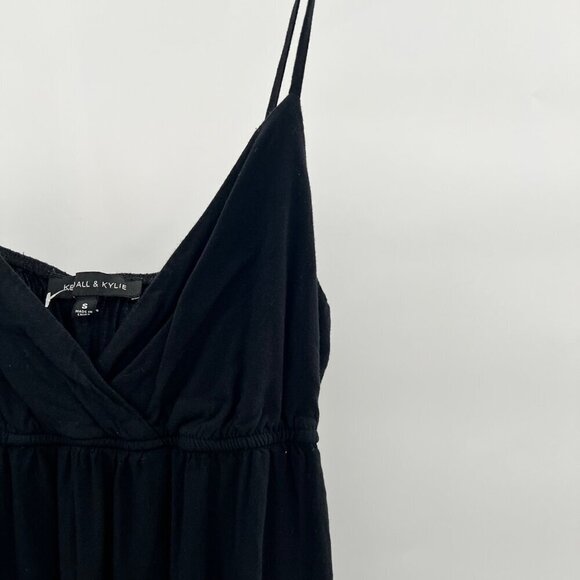 Kendall & Kylie Spaghetti Strap Surplice A-Line Dress Black Sz Small Above Knee - Picture 4 of 9